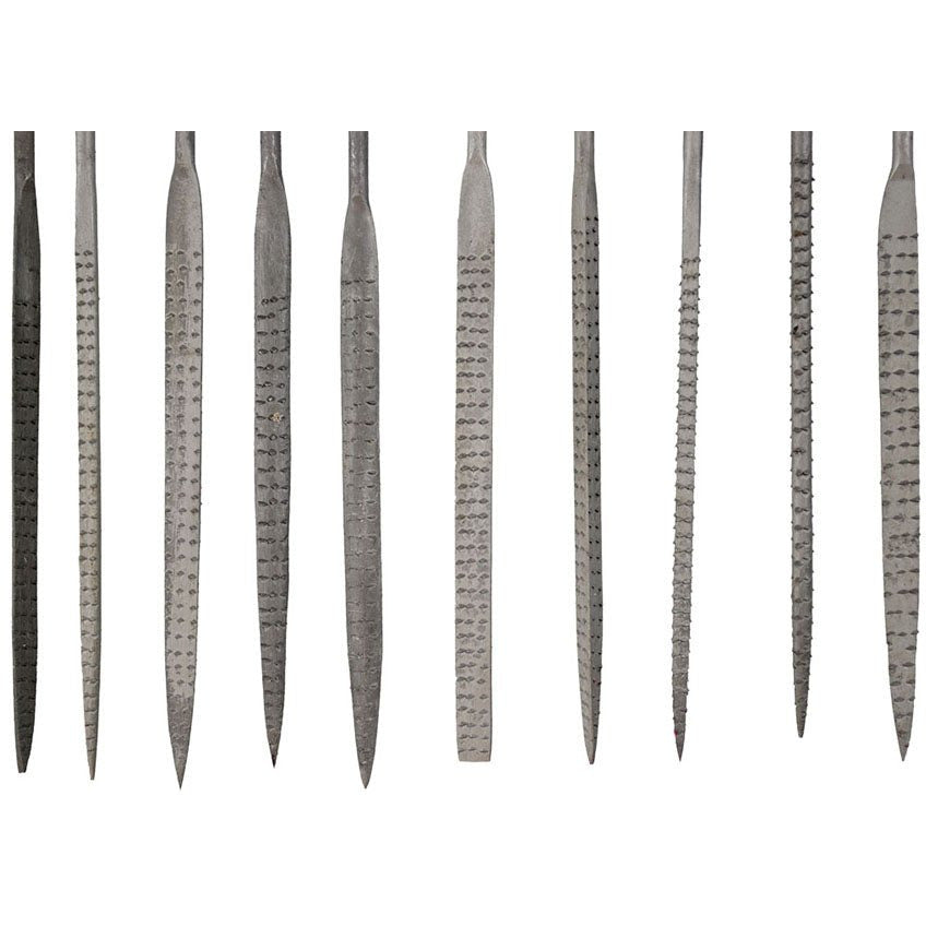 10 Piece Variety Set of Carbon-Steel Needle Rasp Files - F-90340 - ToolUSA