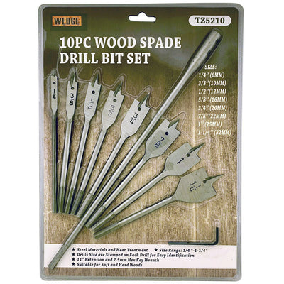 10 Piece Wood Boring Drill Bits - DRILL-95210 - ToolUSA
