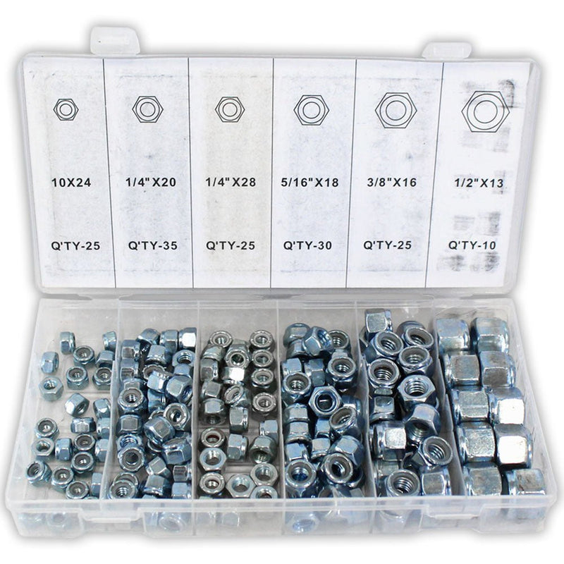 10-to-½" Locknut Assorted 150-Piece Set (Pack of: 1) - TX1150 - ToolUSA