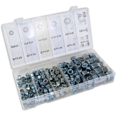 10-to-½" Locknut Assorted 150-Piece Set (Pack of: 1) - TX1150 - ToolUSA