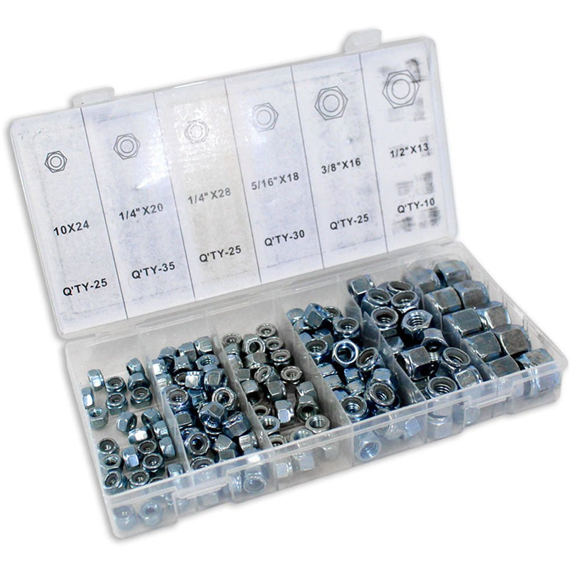 10-to-½" Locknut Assorted 150-Piece Set (Pack of: 1) - TX1150 - ToolUSA