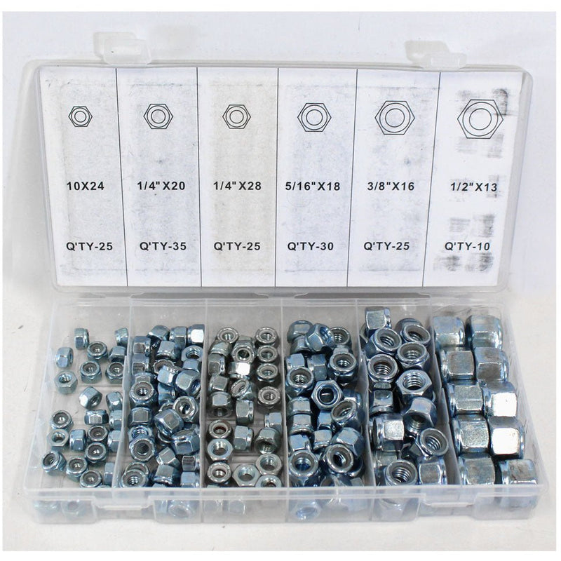 10-to-½" Locknut Assorted 150-Piece Set (Pack of: 1) - TX1150 - ToolUSA