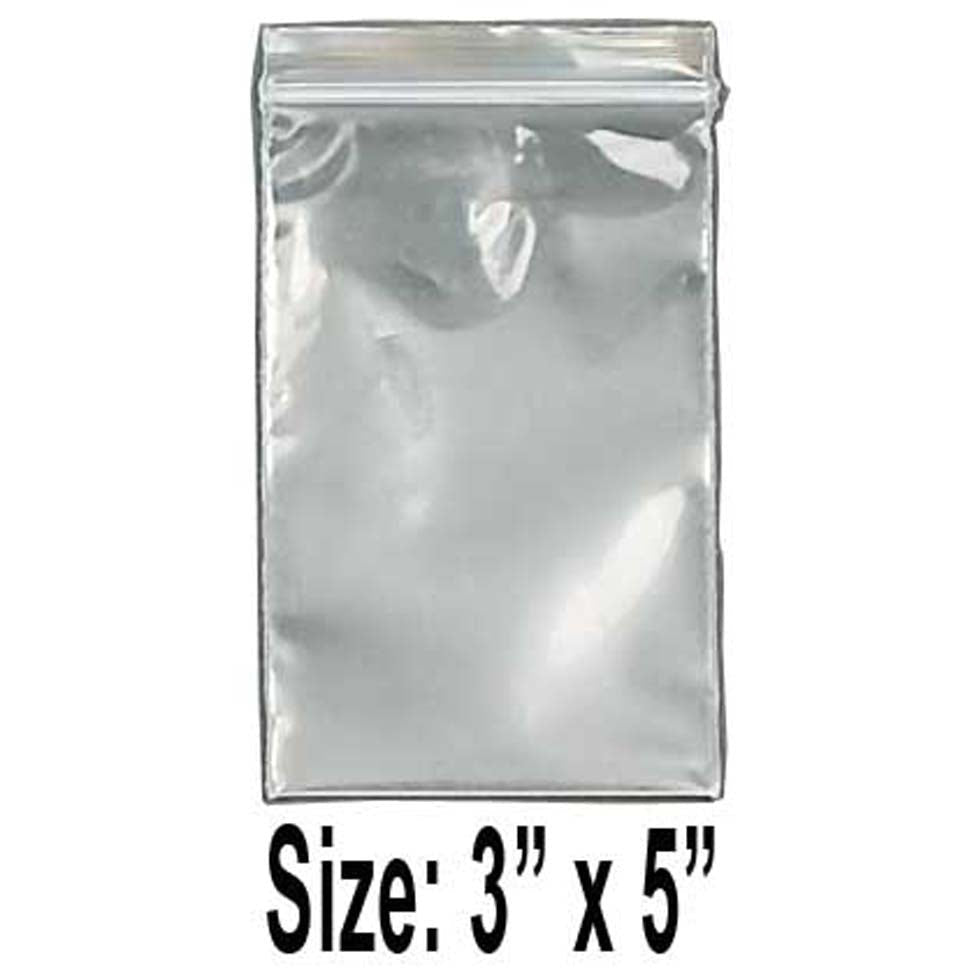 100 Count Plastic Resealable Bags - 3x5 Inch - PLS-23050 - ToolUSA