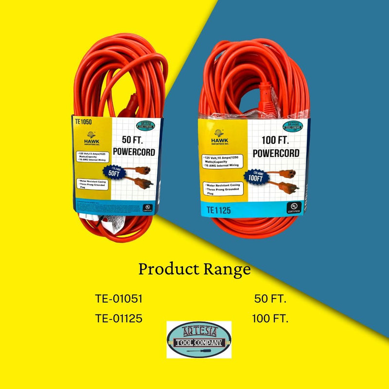 100 Ft. Powecord, UL Certified - TE-01125 - ToolUSA