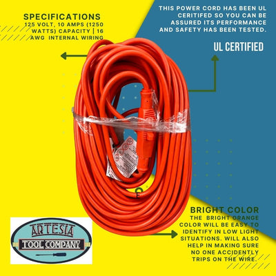 100 Ft. Powecord, UL Certified - TE-01125 - ToolUSA