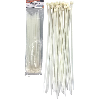100 Pc. 15-Inch Cable Zip Ties - TZ8615W-100 - ToolUSA