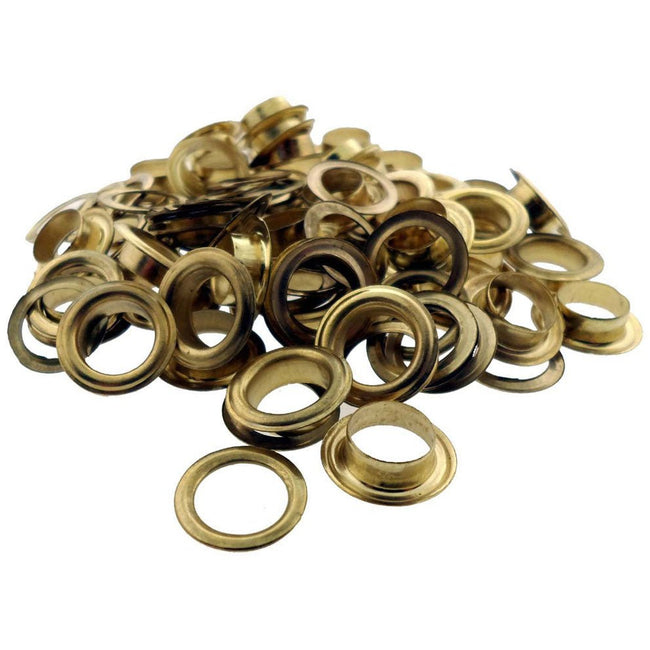 100 Piece 3/8 Inch Brass Plated Grommets (Pack of: 1) - HW-94438 - ToolUSA