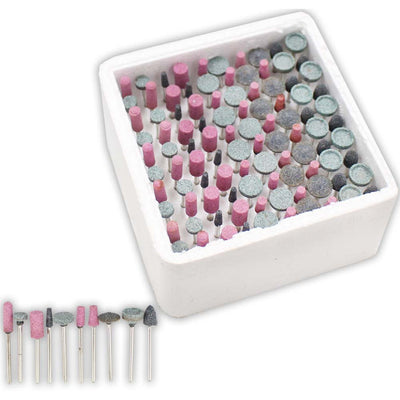 100 Piece Grinding Stones Assortment Pre-Mounted on 1/8 Inch Shanks - TJ03-21110 - ToolUSA
