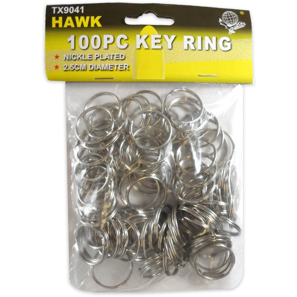 100 Piece Silver Key Rings - HW-99041 - ToolUSA
