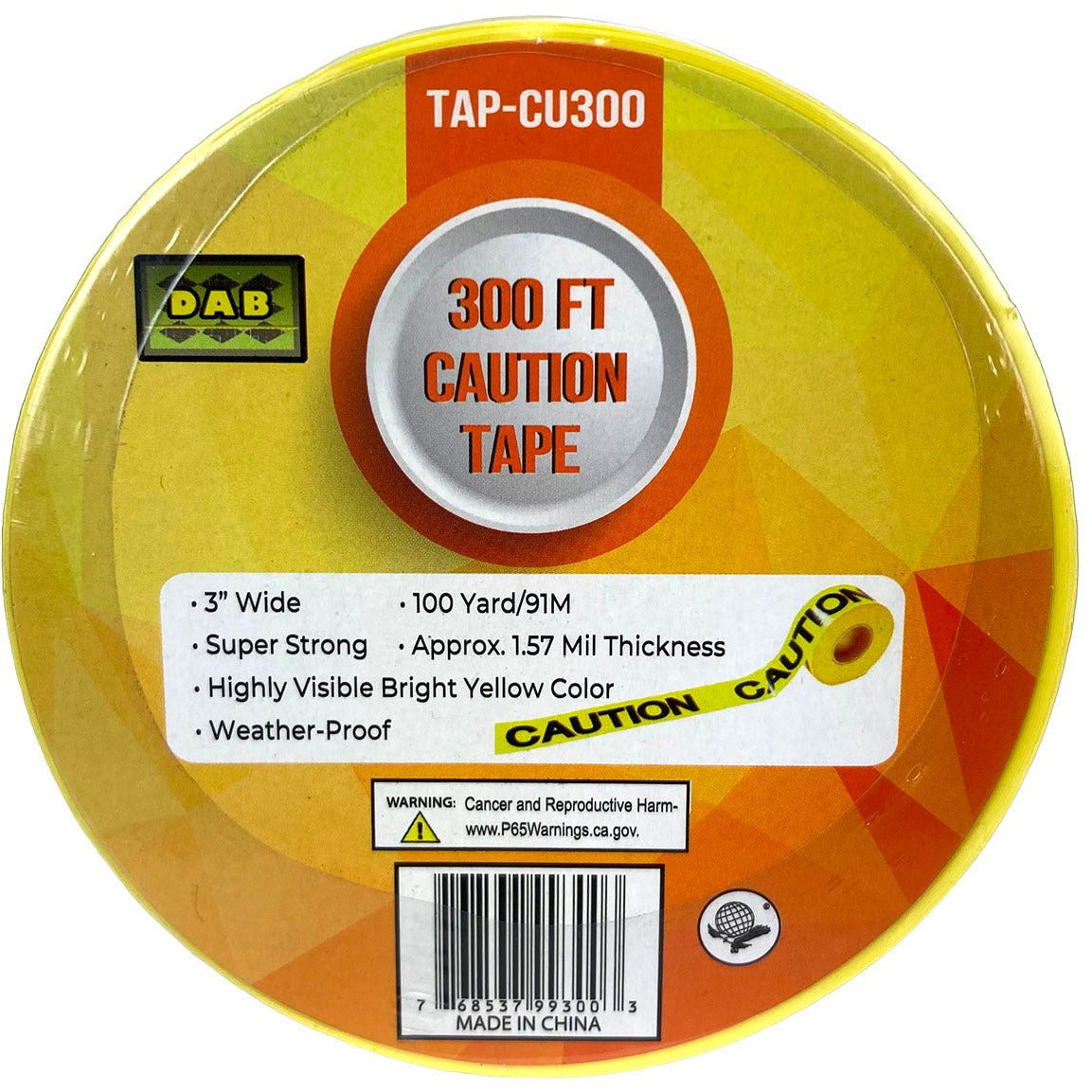 100 Yard X 3" Yellow Caution Tape (Pack of: 2) - TAP-99300 - ToolUSA