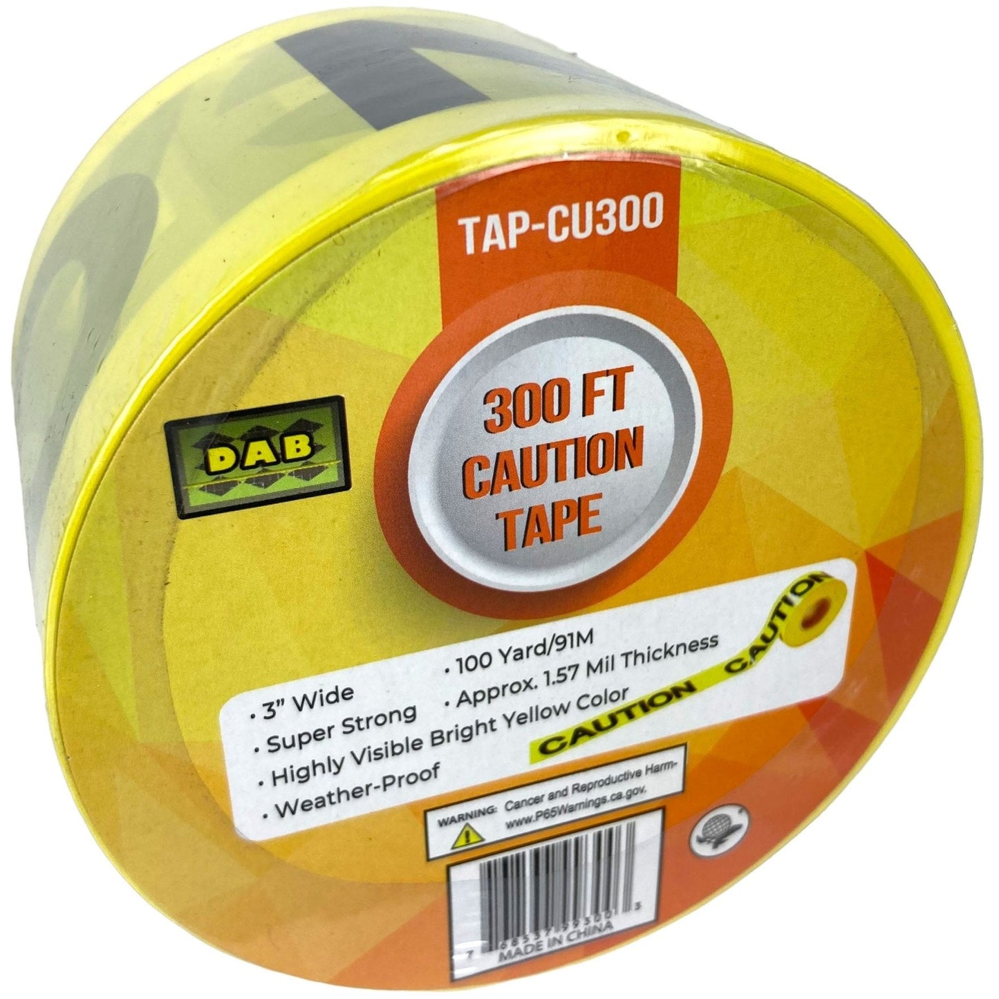 100 Yard X 3" Yellow Caution Tape (Pack of: 2) - TAP-99300 - ToolUSA