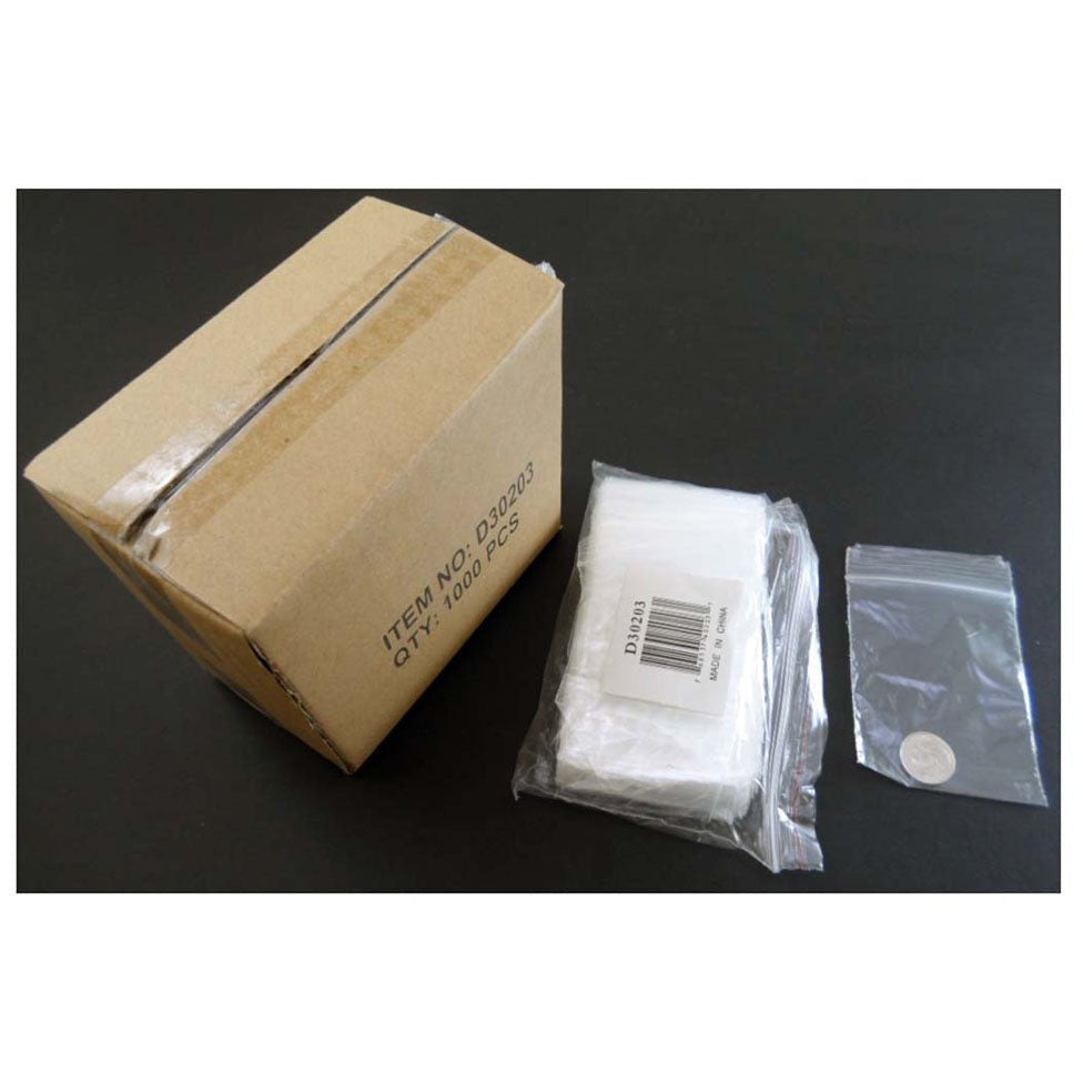1000 Count Plastic Resealable Bags - 2x3 Inch (Pack of: 1) - PLS-40203 ...