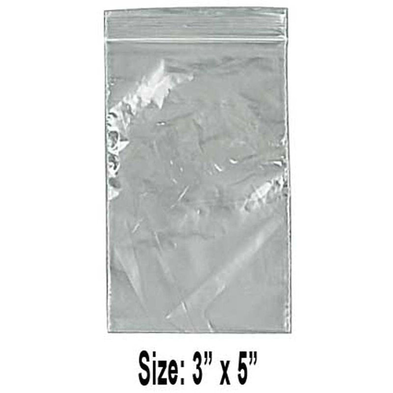 1000 Count Plastic Resealable Bags - 3x5 Inch - PLS-43050 - ToolUSA