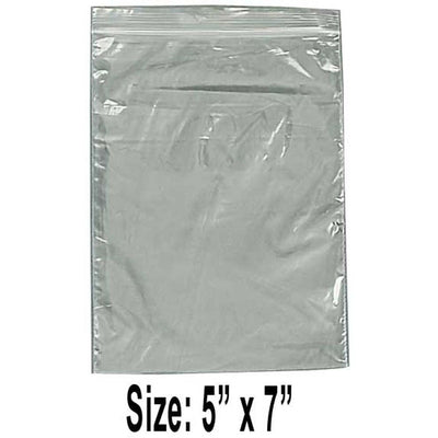 1000 Count Plastic Resealable Bags - 5x7 Inch - PLS-45070 - ToolUSA