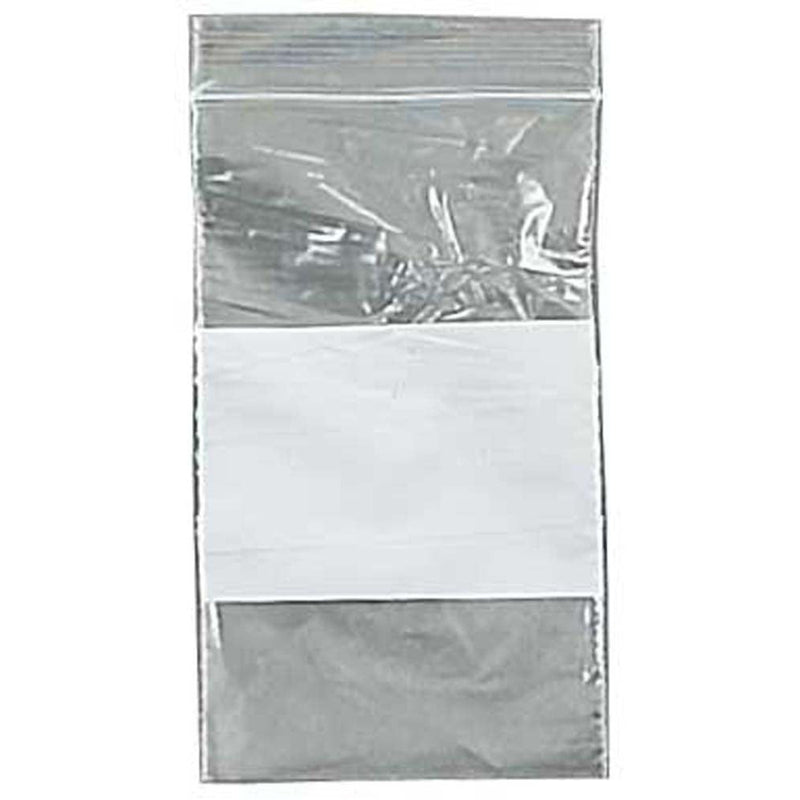 1000 Count Plastic Resealable Bags with White Strip for Labeling - 3x5 Inch - PLS-31305 - ToolUSA