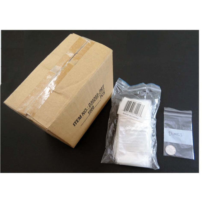 1000 Piece Resealable Bags with White Strip for Labeling, 2.5 Mil Thick - ToolUSA