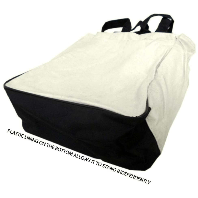 10x5 Inch White Cotton Tote Bag with Extra Long Black Handles - AB-98105 - ToolUSA