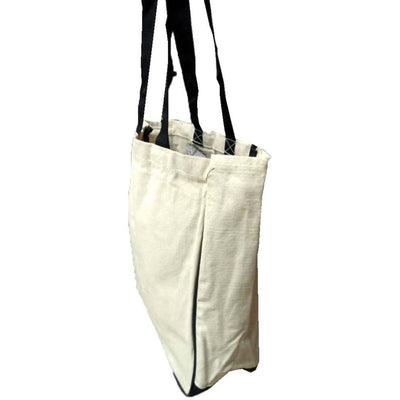 10x5 Inch White Cotton Tote Bag with Extra Long Black Handles - AB-98105 - ToolUSA