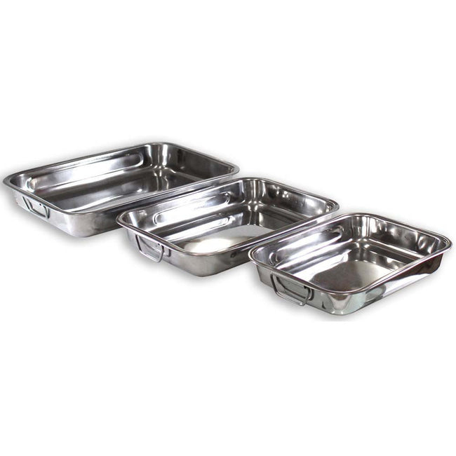 11"-12.5"-14.5" STAINLESS STEEL BAKING TRAY 3-PIECE SET - U-88123 - ToolUSA