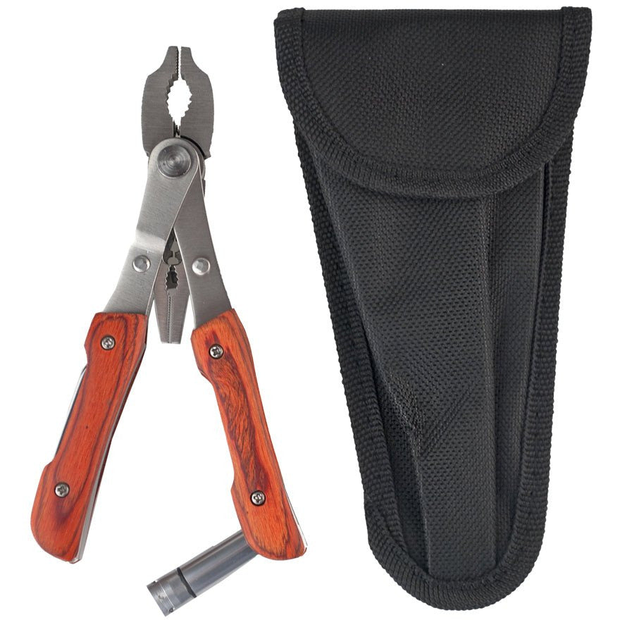 11-in-1 Stainless Steel Folding Multi-tool With Pouch - TP-91070 - ToolUSA