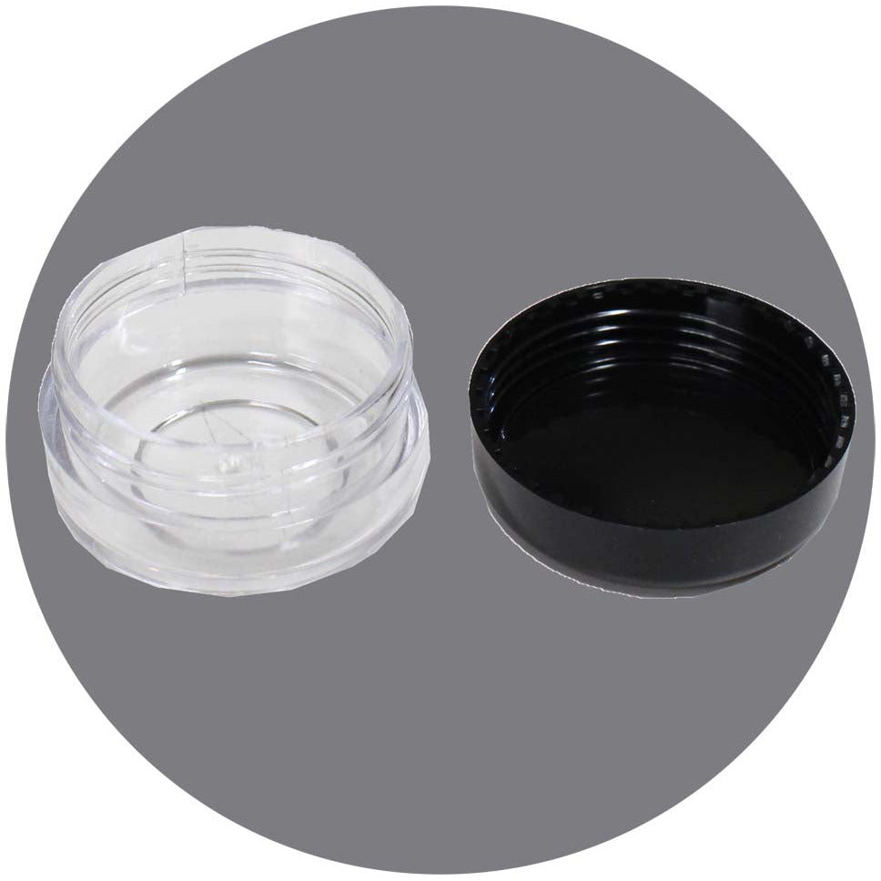 12 Clear Plastic Jars with Colored Lids - Size - 15 Mil - TJ8615-COL - ToolUSA