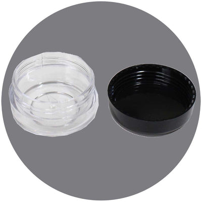 12 Clear Plastic Jars with Colored Lids - Size - 15 Mil - TJ8615-COL - ToolUSA