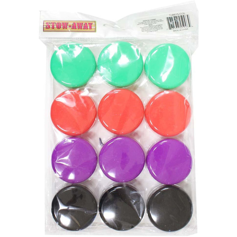 12 Clear Plastic Jars with Colored Lids - Size - 15 Mil - TJ8615-COL - ToolUSA