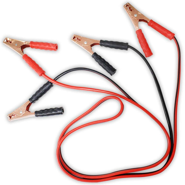 12-Feet Battery Jumper Cables - 10 Gauge Cables & Copper Clips - TA-15123 - ToolUSA