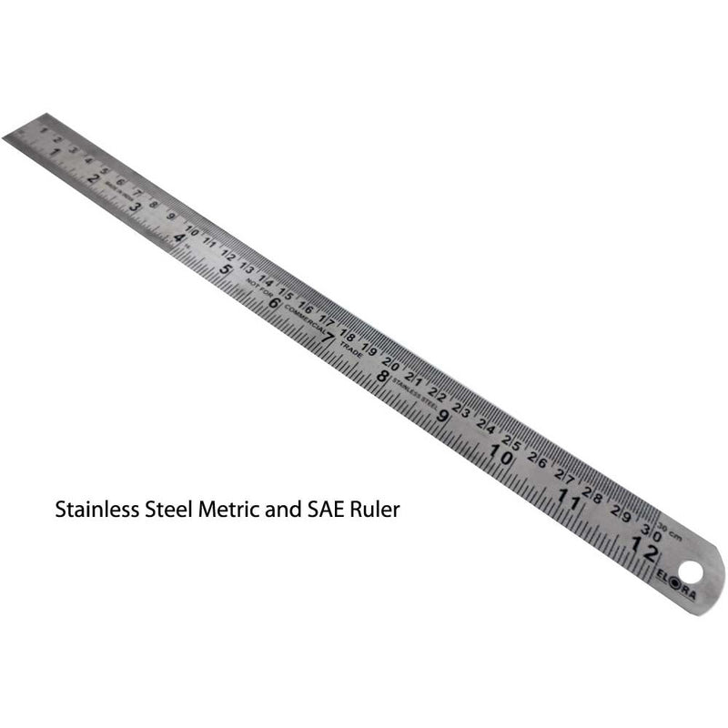12" FLEXIBLE STAINLESS STEEL RULER - TM-10120 - ToolUSA