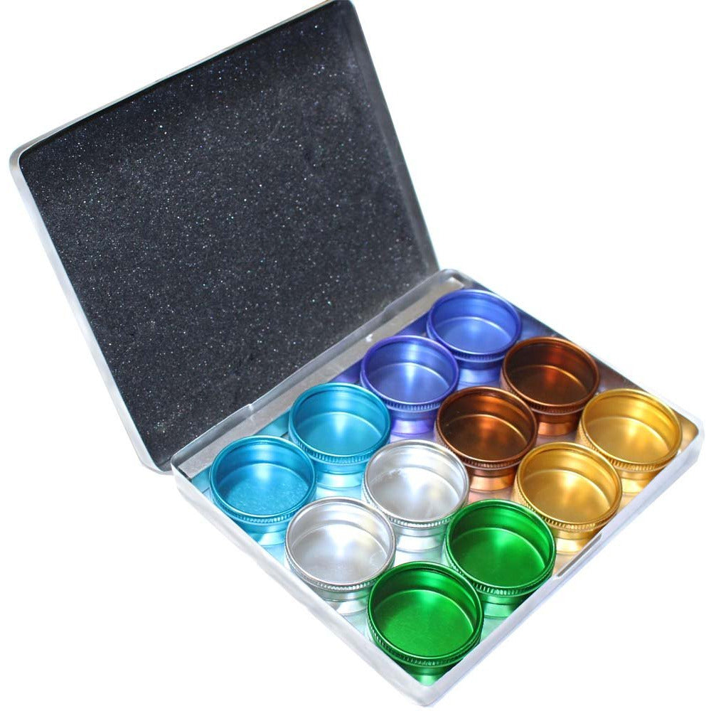 12 Glass Lid Colorful Aluminum Mini Jars - TJ05-91612 - ToolUSA