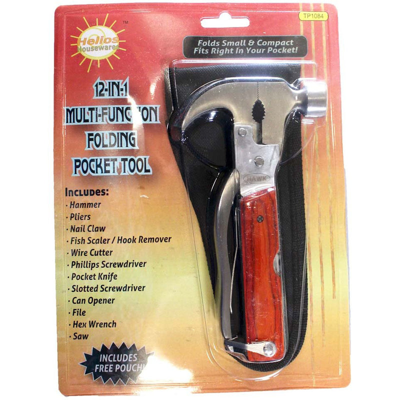 12-in-1 Multi-Functional Claw Hammer with Belt Pouch - TP-01084 - ToolUSA