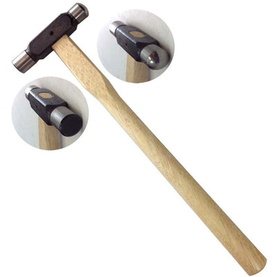 1/2 Inch Ball Pein Hammer With Flat And Rounded Heads and a Wooden Handle - PH-00100 - ToolUSA