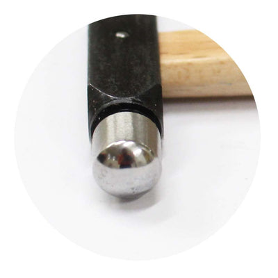 1/2 Inch Ball Pein Hammer With Flat And Rounded Heads and a Wooden Handle - PH-00100 - ToolUSA
