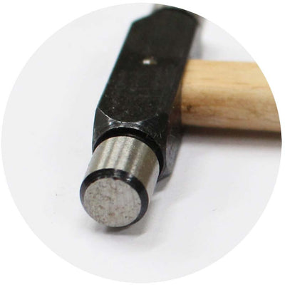 1/2 Inch Ball Pein Hammer With Flat And Rounded Heads and a Wooden Handle - PH-00100 - ToolUSA