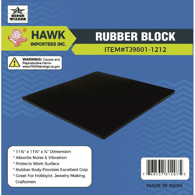 12-Inch Flat Rubber Block - For Workbench Shock Protection - TJ-31407 - ToolUSA