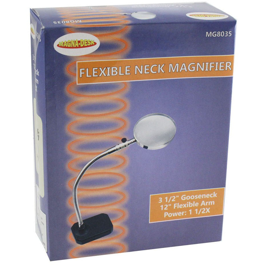 12 Inch Flexible Neck Magnifier 2X Power with Weighted Base - MG-08035 - ToolUSA