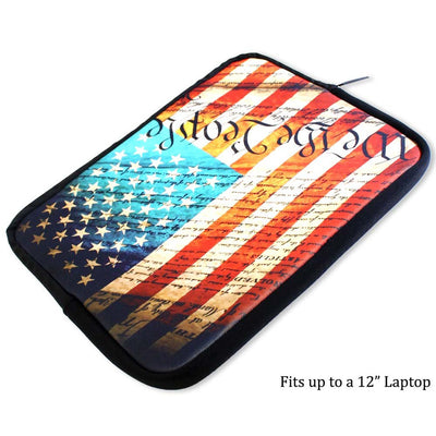 12 Inch Zippered Laptop Sleeve - Patriotic USA Design - AB-LAP12-US - ToolUSA