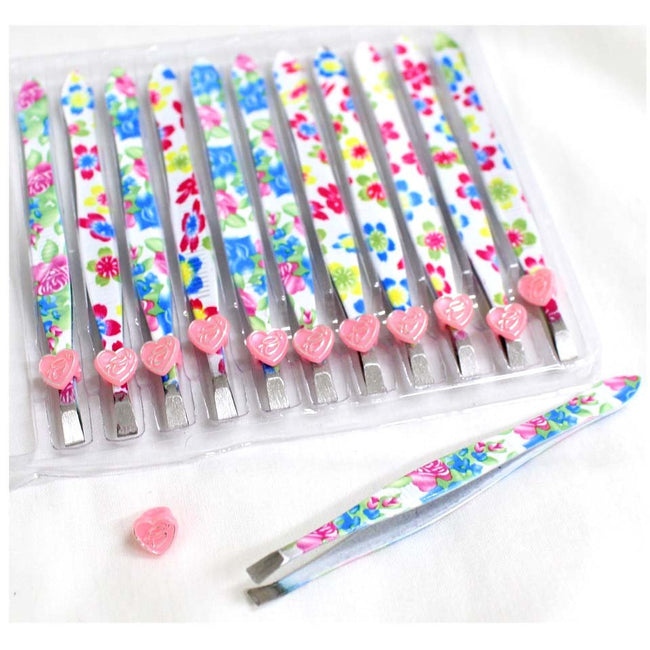 12 Pack of 3.5 Inch Straight Tip Salon Tweezers - B8-B8602-FLW-YW - ToolUSA