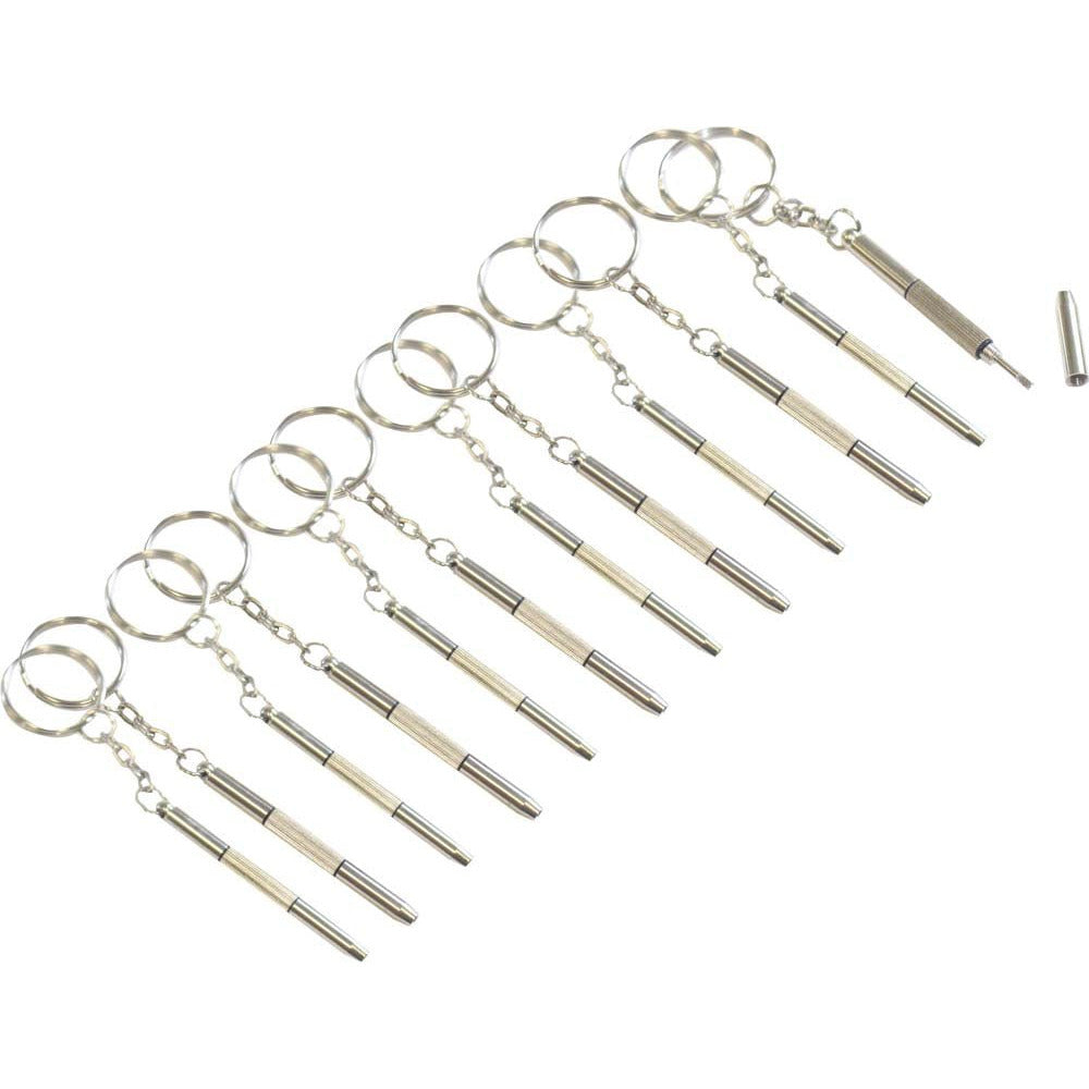 12 Pc Display Card Of Double Ended Precision Screwdrivers on Key Ring - PS-80010 - ToolUSA