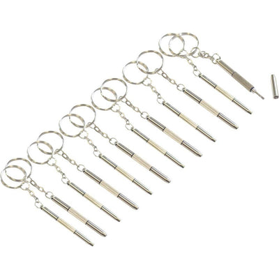 12 Pc Display Card Of Double Ended Precision Screwdrivers on Key Ring - PS-80010 - ToolUSA
