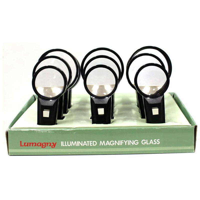 12 Pc Illuminated Magnifier Set with Black Frame - MP-27527 - ToolUSA