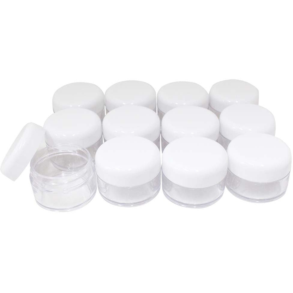 12 Pc Jars With White Lids - 25ml - TJ-18625 - ToolUSA