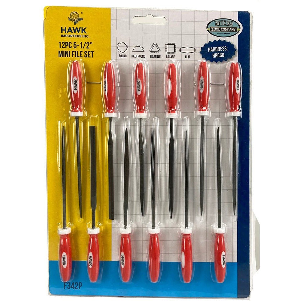 12 Pc. Mini File Set - F-90342 - ToolUSA