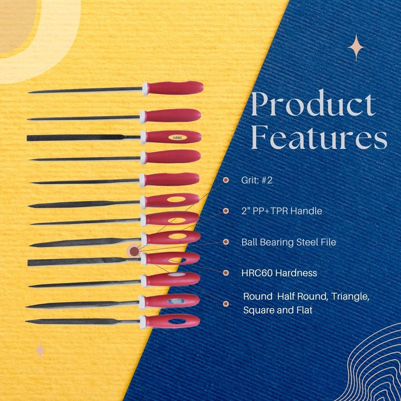 12 Pc. Mini File Set - F-90342 - ToolUSA