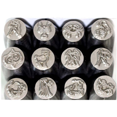 12 Piece 10MM Zodiac Sign Metal Punches Set - TJ911-ZODIAC - ToolUSA