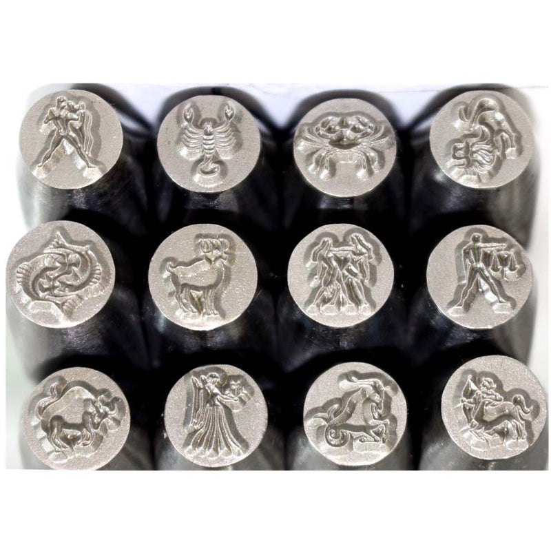 12 Piece 10MM Zodiac Sign Metal Punches Set - TJ911-ZODIAC - ToolUSA