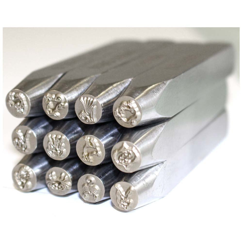 12 Piece 10MM Zodiac Sign Metal Punches Set - TJ911-ZODIAC - ToolUSA
