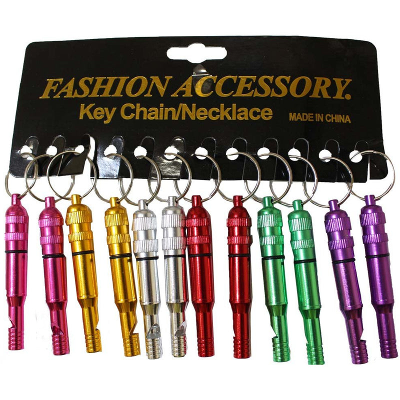 12 Piece Aluminum Whistles In Bright Colors - TW-TW12-YW - ToolUSA