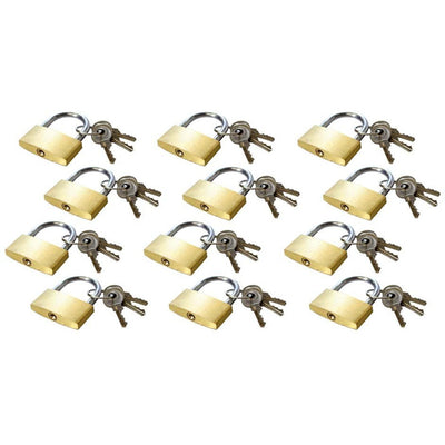 12 Piece Brass Padlock Set - ToolUSA