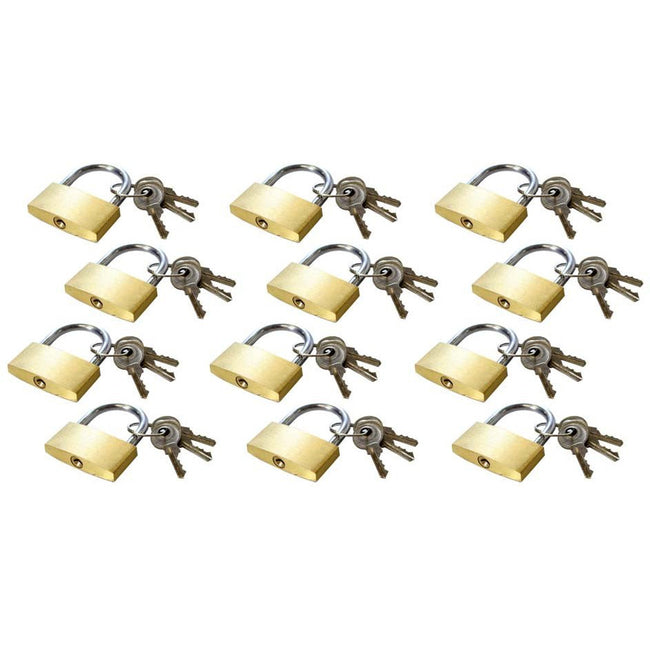 12 Piece Brass Padlock Set - ToolUSA
